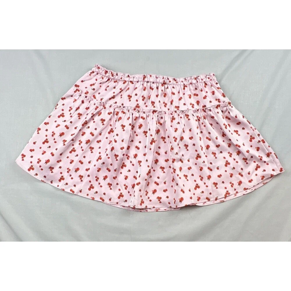 Aritzia Sunday Best Pink Red Floral Tutu Skirt Ruffle XS NWT $78